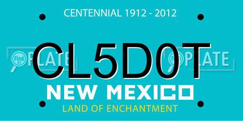 CL5D0T New Mexico License Plate