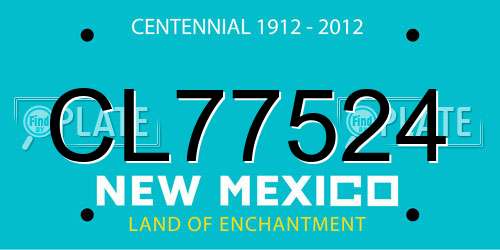 CL77524 New Mexico License Plate