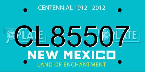 CL85507 New Mexico License Plate