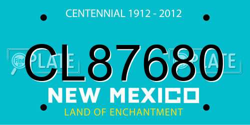 CL87680 New Mexico License Plate