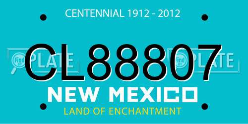 CL88807 New Mexico License Plate