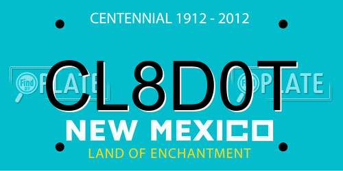 CL8D0T New Mexico License Plate