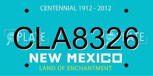 CLA8326 New Mexico License Plate