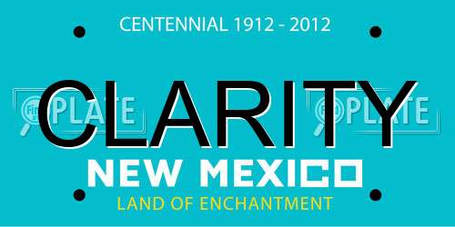CLARITY New Mexico License Plate