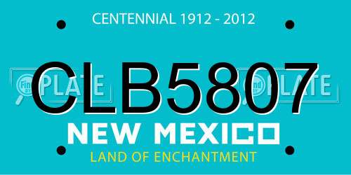 CLB5807 New Mexico License Plate