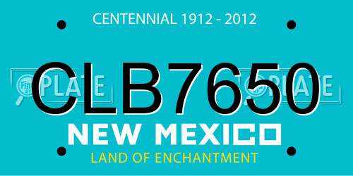 CLB7650 New Mexico License Plate
