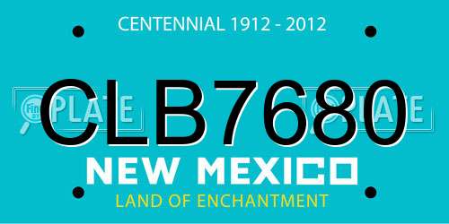 CLB7680 New Mexico License Plate