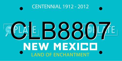 CLB8807 New Mexico License Plate