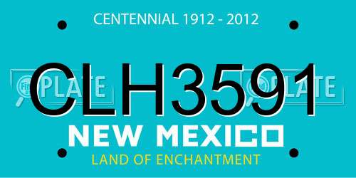 CLH3591 New Mexico License Plate