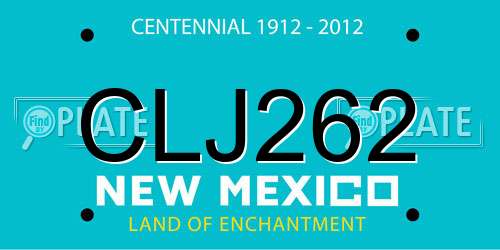 CLJ262 New Mexico License Plate