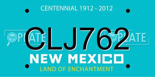 CLJ762 New Mexico License Plate