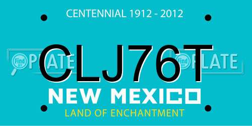 CLJ76T New Mexico License Plate