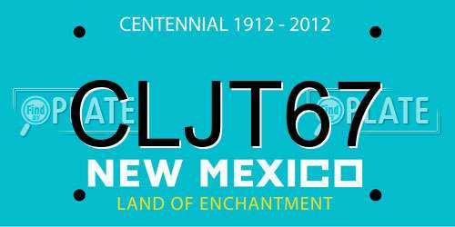 CLJT67 New Mexico License Plate