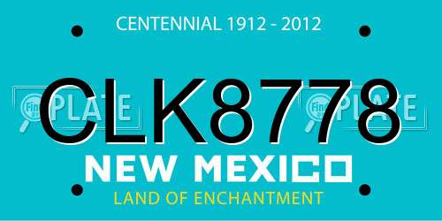 CLK8778 New Mexico License Plate