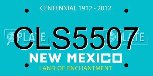 CLS5507 New Mexico License Plate
