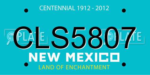 CLS5807 New Mexico License Plate