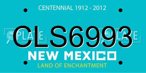 CLS6993 New Mexico License Plate
