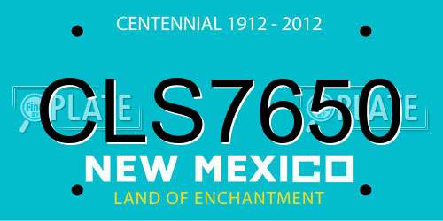 CLS7650 New Mexico License Plate
