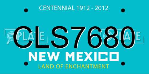 CLS7680 New Mexico License Plate