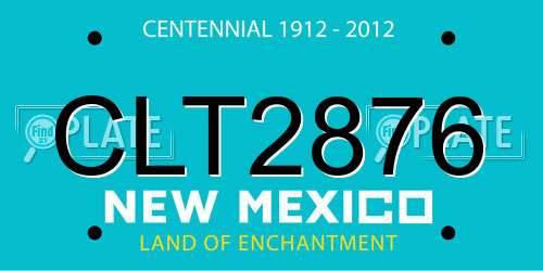 CLT2876 New Mexico License Plate
