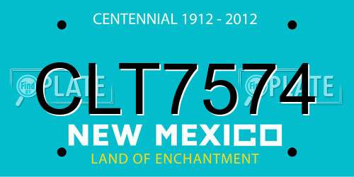 CLT7574 New Mexico License Plate