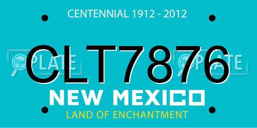 CLT7876 New Mexico License Plate