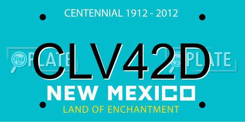 CLV42D New Mexico License Plate