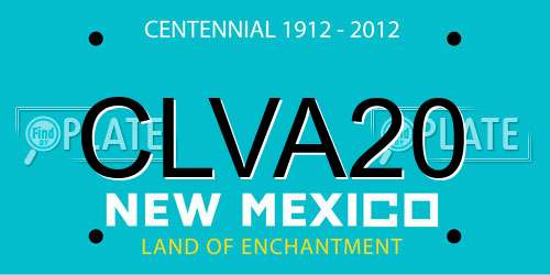 CLVA20 New Mexico License Plate