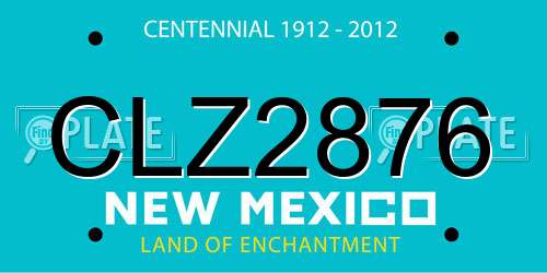 CLZ2876 New Mexico License Plate