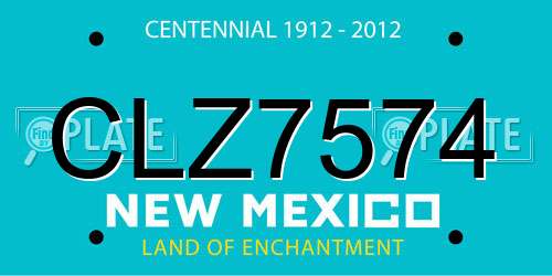 CLZ7574 New Mexico License Plate