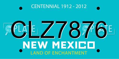 CLZ7876 New Mexico License Plate