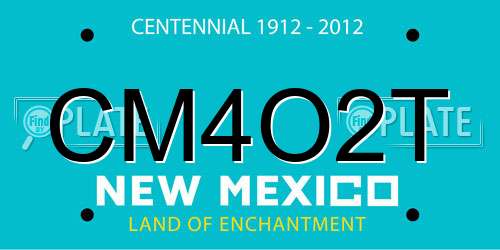 CM4O2T New Mexico License Plate