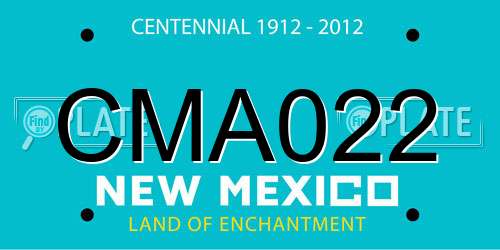 CMA022 New Mexico License Plate