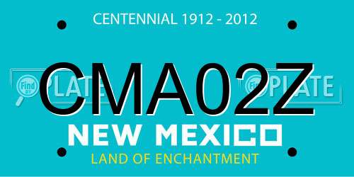 CMA02Z New Mexico License Plate