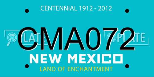 CMA072 New Mexico License Plate