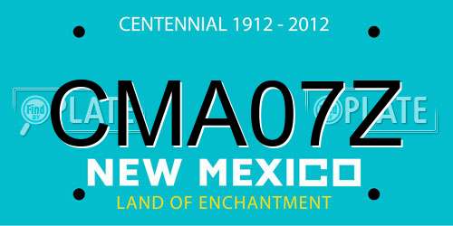 CMA07Z New Mexico License Plate