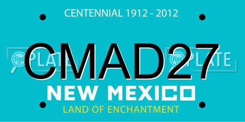 CMAD27 New Mexico License Plate