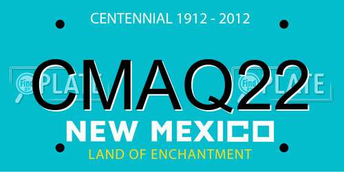 CMAQ22 New Mexico License Plate