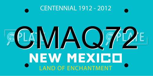CMAQ72 New Mexico License Plate
