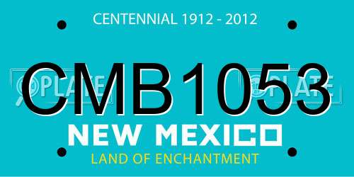 CMB1053 New Mexico License Plate
