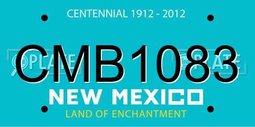 CMB1083 New Mexico License Plate