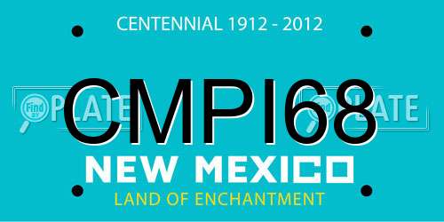 CMPI68 New Mexico License Plate