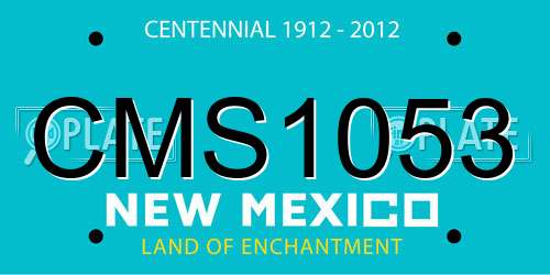 CMS1053 New Mexico License Plate