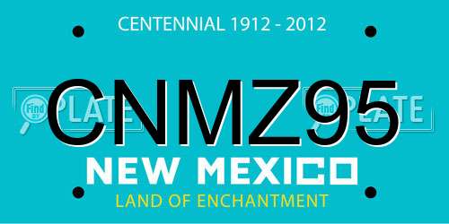 CNMZ95 New Mexico License Plate