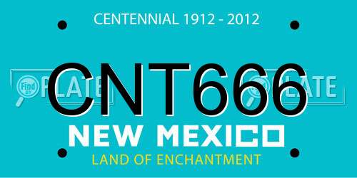 CNT666 New Mexico License Plate