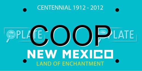 COOP New Mexico License Plate