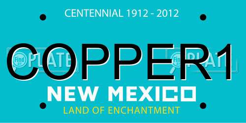 COPPER1 New Mexico License Plate