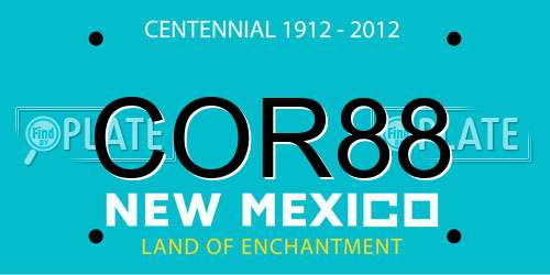 COR88 New Mexico License Plate