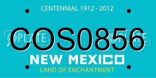 COS0856 New Mexico License Plate