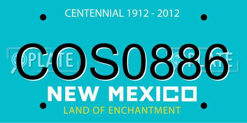 COS0886 New Mexico License Plate